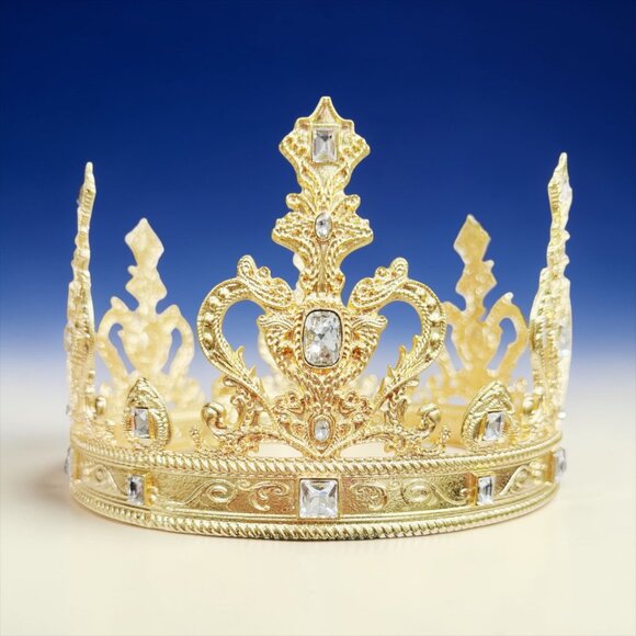 gold crown clear crystal crown royal king crown regal crown medieval crown